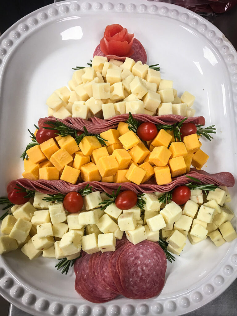 Christmas Tree meat and cheese platter