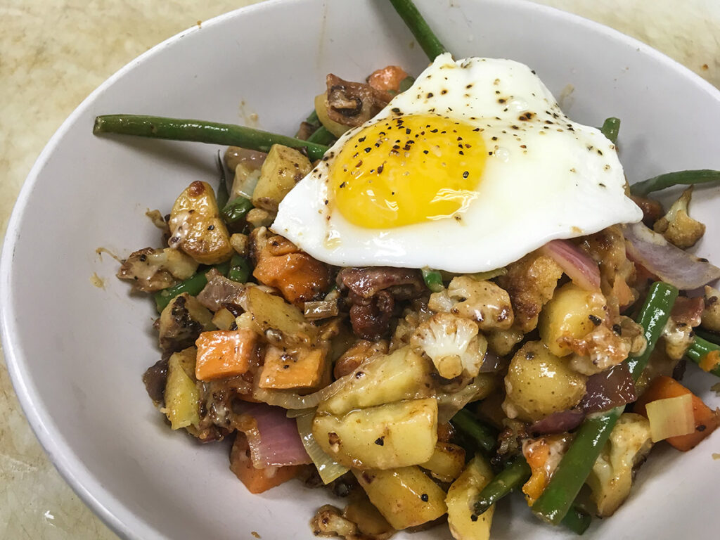 hash and egg dish