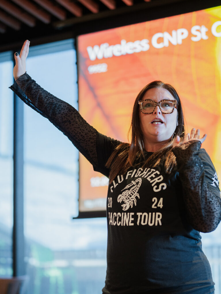 A senior member of Arrow Senior Living's sales team gives a presentation at the 2025 summit.